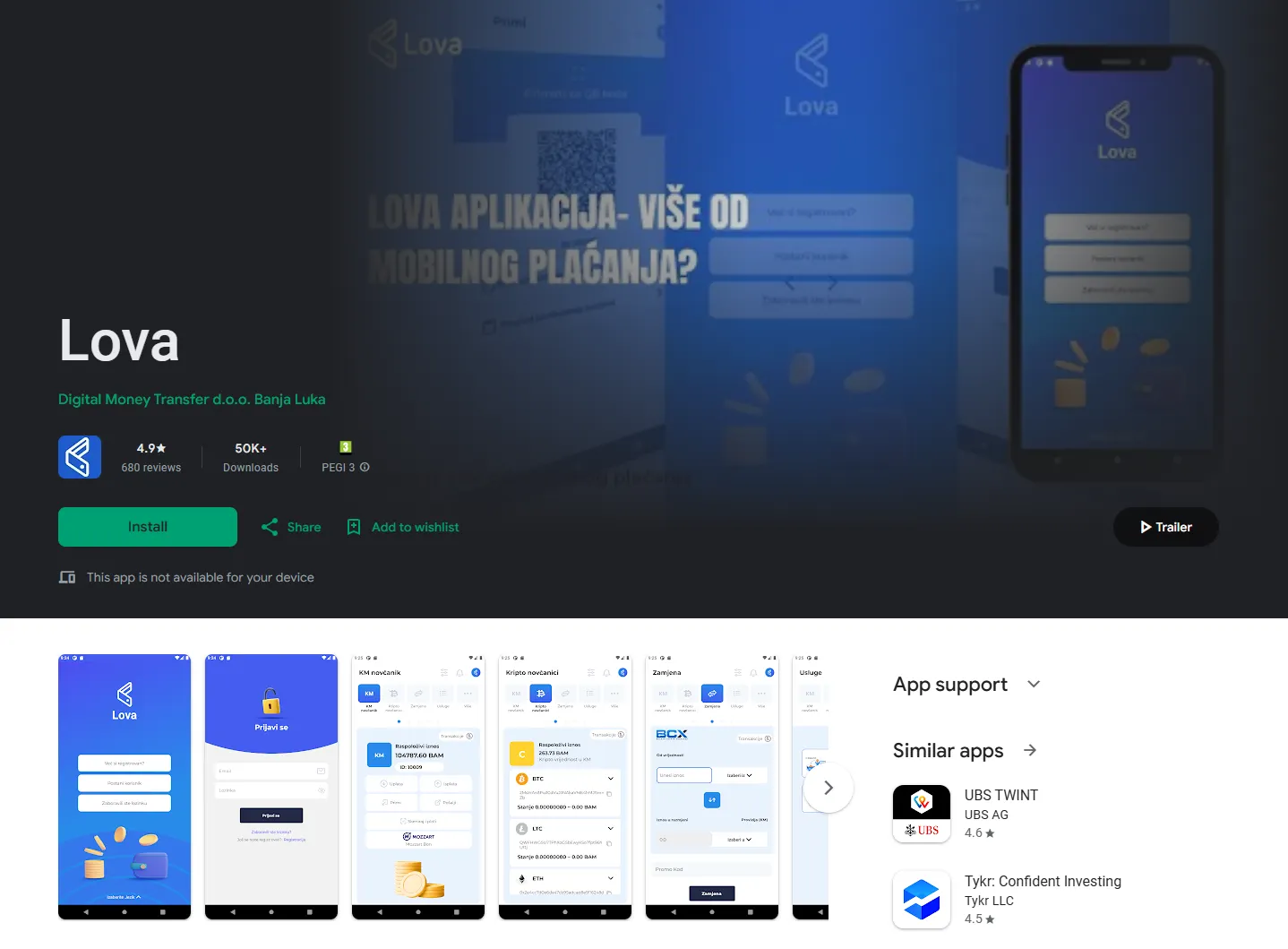 Lova aplikacija za kupovinu putem mobitela