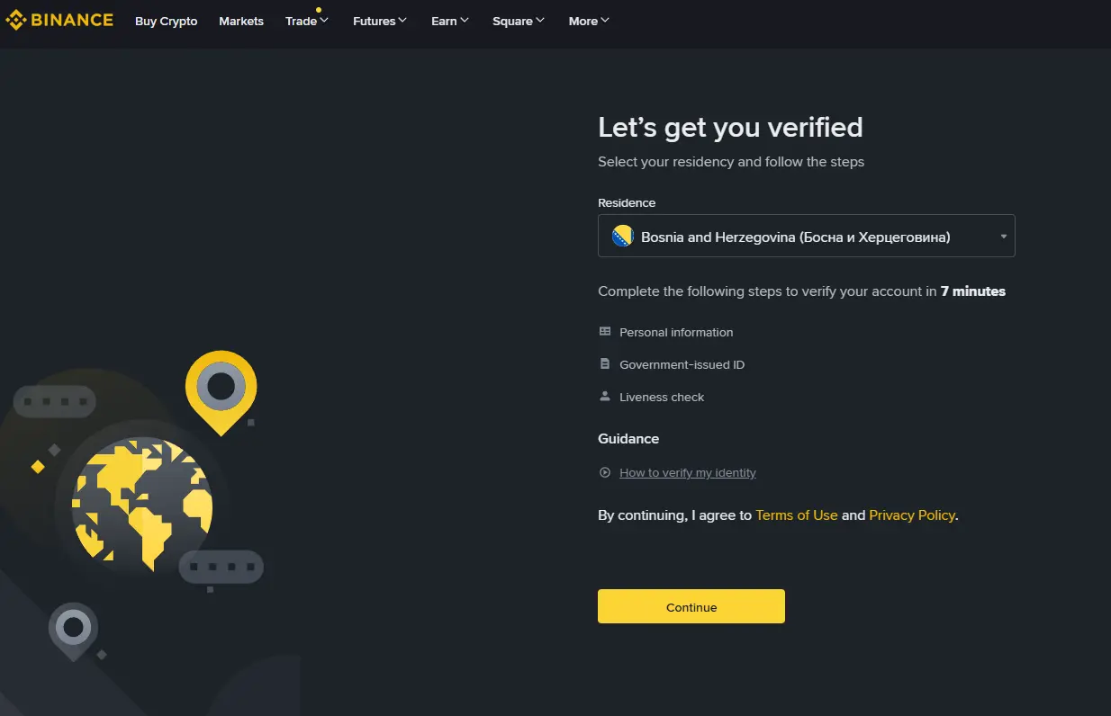 Binance verifikacija