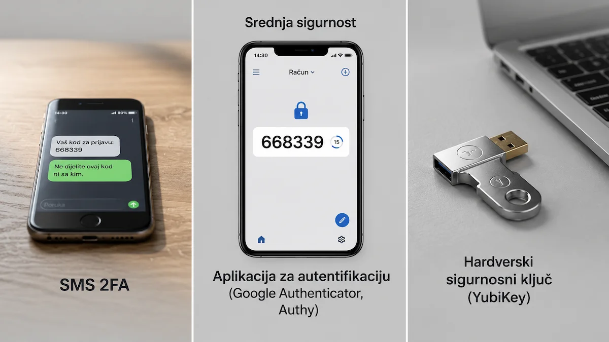 Vrste 2FA metoda - od najslabije do najjače