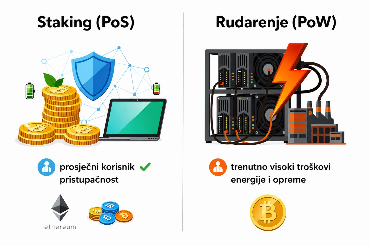 Staking vs. rudarenje
